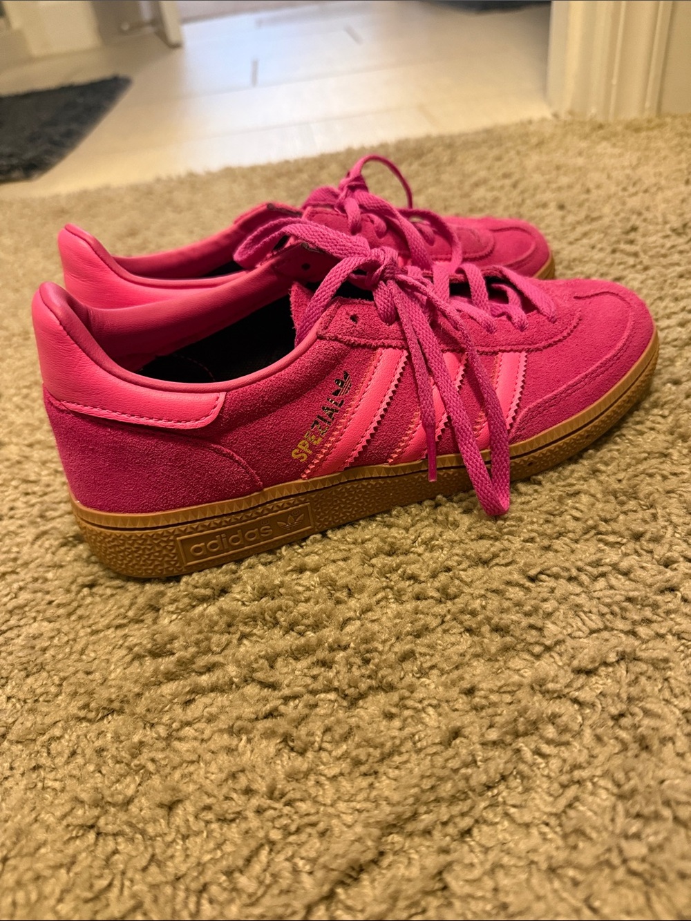adidas Women’s Spezial Sneakers in Hot Pink with Gum Sole